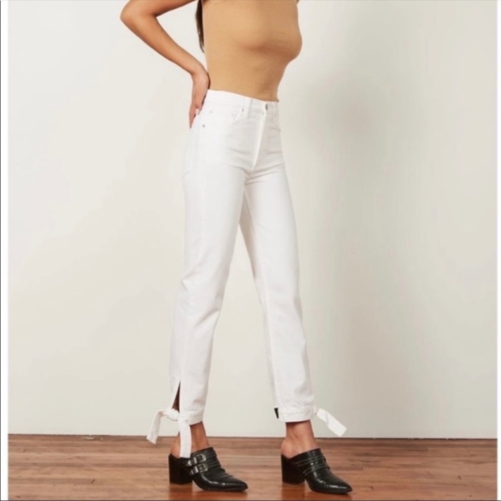 Boyish | The Avery Straight Leg High Rise Jeans I’m Vertigo Ivory NEW Size 28